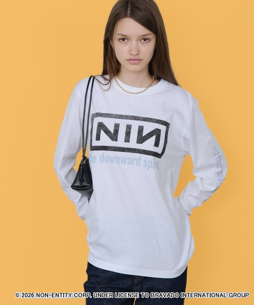 GOOD ROCK SPEED(グッドロックスピード)の「GOOD ROCK SPEED/グッドロックスピード Nine Inch Nails LS Shirts ロンT ブランドロゴ アウトドア インナー ヴィンテージ ユニセックス 2026秋冬 秋服(Tシャツ/カットソー・メンズ・ホワイト・M/L/XL)」の1枚目の写真