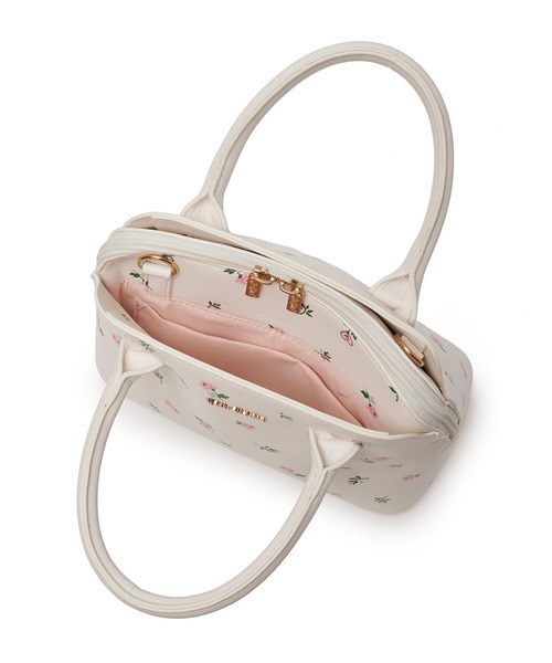Cath Kidston(キャスキッドソン)の「2WAYプリントハンドバッグ Lace Sprigs(ハンドバッグ・レディース・ネイビー/アイボリー・FREE)」の4枚目の写真