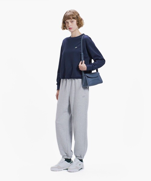 LACOSTE（ラコステ）の「裾ドローストリング ダブルフェイスプルオーバー（スウェット・レディース・ライトグレー/ダークネイビー・36/34/32/38）」の3枚目の写真