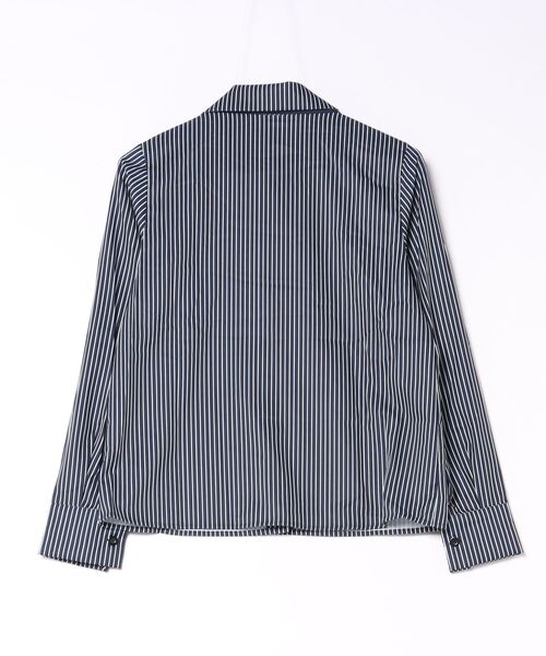 CHUN CHUN NOTES(チュンチュンノーツ)の「ストライプリボンタイ付きシャツ 襟付きロングスリーブ レディーストップス(シャツ/ブラウス・レディース・ネイビー・M)」の9枚目の写真