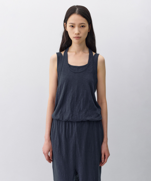 INSILENCE WOMEN(インサイレンスウーマン)の「ニットライクレイヤードワンピース ダークブルー(ワンピース・レディース・その他・SMALL/MEDIUM)」の3枚目の写真