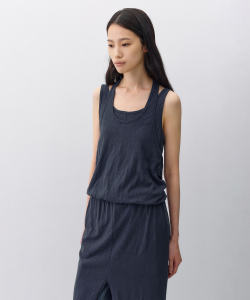 INSILENCE WOMEN(インサイレンスウーマン)の「ニットライクレイヤードワンピース ダークブルー(ワンピース・レディース・その他・SMALL/MEDIUM)」の5枚目の写真