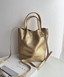 本革レザー 2WAY シンプルトート・ショルダーバッグ  【WEB限定】