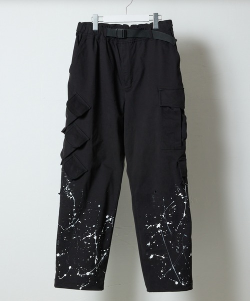 NUMBER (N)INE(ナンバーナイン)の「HAND PAINTED MULTI POCKET CARGO PANTS / ハンドペイント マルチ ポケット バックル ベルト ウエストゴム カーゴパンツ(カーゴパンツ・メンズ・ブラック/オリーブ・2/3/4)」の3枚目の写真