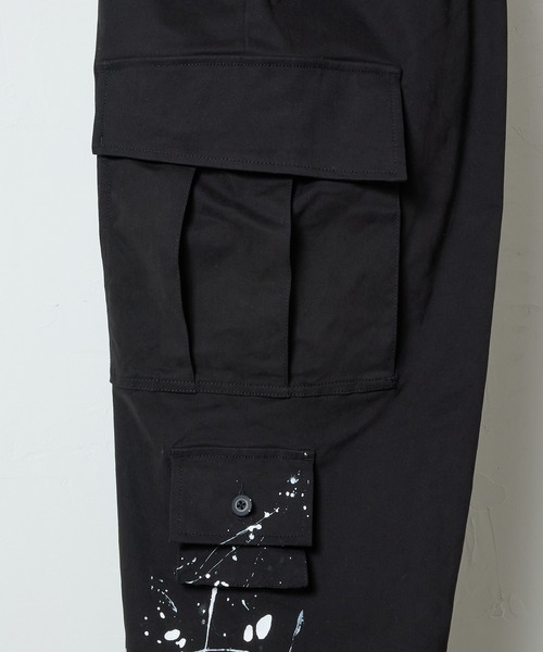 NUMBER (N)INE(ナンバーナイン)の「HAND PAINTED MULTI POCKET CARGO PANTS / ハンドペイント マルチ ポケット バックル ベルト ウエストゴム カーゴパンツ(カーゴパンツ・メンズ・ブラック/オリーブ・2/3/4)」の7枚目の写真