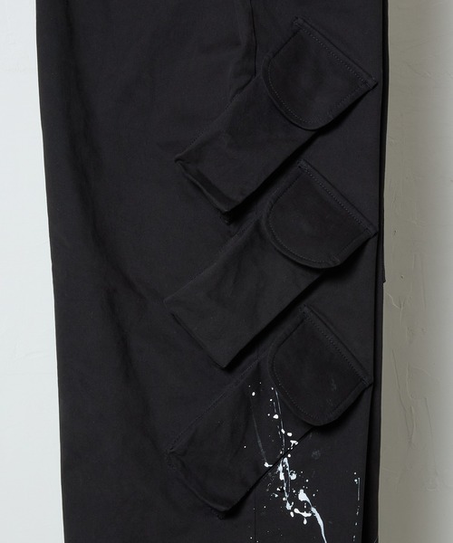 NUMBER (N)INE(ナンバーナイン)の「HAND PAINTED MULTI POCKET CARGO PANTS / ハンドペイント マルチ ポケット バックル ベルト ウエストゴム カーゴパンツ(カーゴパンツ・メンズ・ブラック/オリーブ・2/3/4)」の8枚目の写真