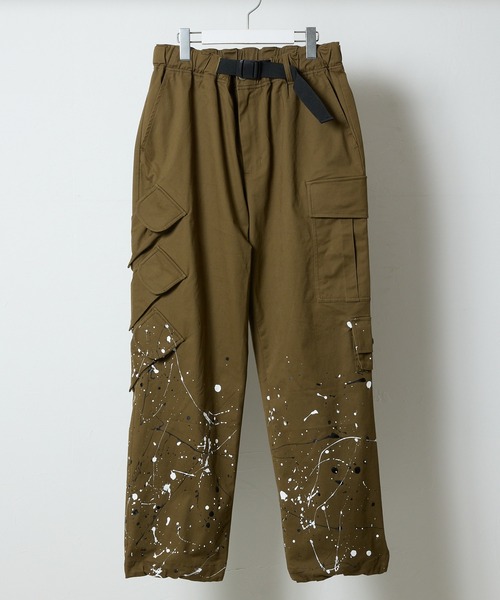 NUMBER (N)INE(ナンバーナイン)の「HAND PAINTED MULTI POCKET CARGO PANTS / ハンドペイント マルチ ポケット バックル ベルト ウエストゴム カーゴパンツ(カーゴパンツ・メンズ・ブラック/オリーブ・2/3/4)」の11枚目の写真