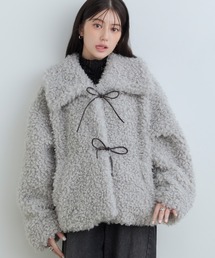 【中野恵那 着用】フェイクファーボアコート