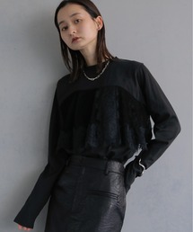 &g'aime（アンジェム）の「【&ｇ'aime 】ベロアビスチェロンT　Velour Bustier Long Sleeve T-Shirt（Tシャツ/カットソー）」