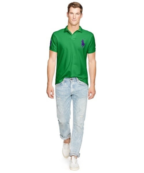 POLO RALPH LAUREN（ポロ ラルフ ローレン）の「スリムフィット Big Pony ポロシャツ（ポロシャツ・メンズ・ライトブルー/ブルー/ピンク/グリーン・X-SMALL/SMALL/MEDIUM/LARGE/XX-LARGE/X-LARGE）」の8枚目の写真