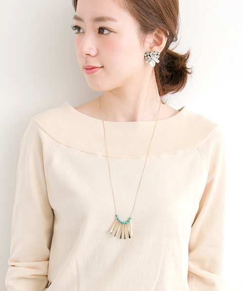 URBAN RESEARCH（アーバンリサーチ）の「UR バーフリンジネックレス（ネックレス・レディース・ホワイト/ブルー・FREE）」の8枚目の写真