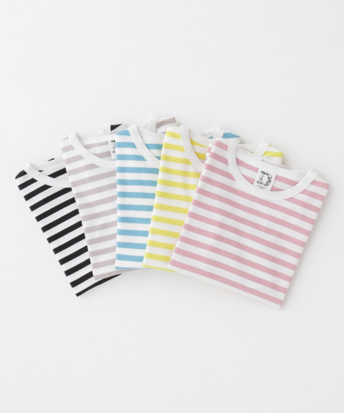 URBAN RESEARCH DOORS(アーバンリサーチドアーズ)の「DOORS オーガニックボーダーロンT(Tシャツ/カットソー・キッズ・ブルー/ピンク/ライトグレー/イエロー/ブラック・120/135/105/90)」の18枚目の写真