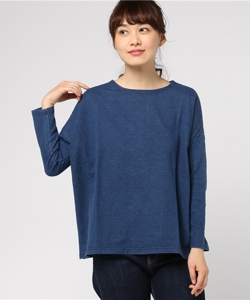 LBC（エルビーシー）の「カットデニム長袖プルオーバー                （Tシャツ/カットソー・レディース・ネイビー/ブルー・MEDIUM/LARGE）」の9枚目の写真