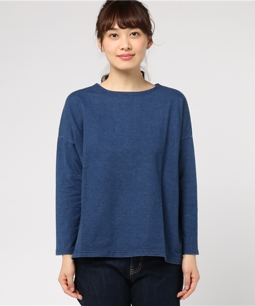 LBC（エルビーシー）の「カットデニム長袖プルオーバー                （Tシャツ/カットソー・レディース・ネイビー/ブルー・MEDIUM/LARGE）」の3枚目の写真