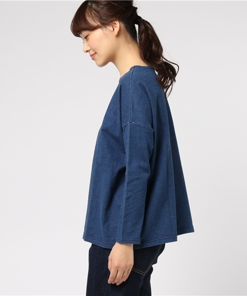 LBC（エルビーシー）の「カットデニム長袖プルオーバー                （Tシャツ/カットソー・レディース・ネイビー/ブルー・MEDIUM/LARGE）」の4枚目の写真