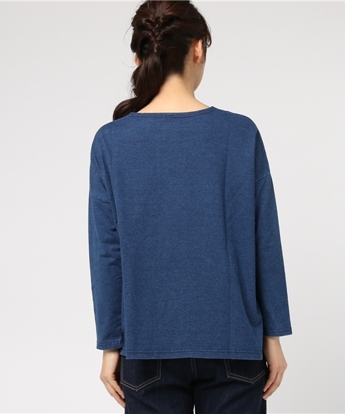 LBC（エルビーシー）の「カットデニム長袖プルオーバー                （Tシャツ/カットソー・レディース・ネイビー/ブルー・MEDIUM/LARGE）」の5枚目の写真