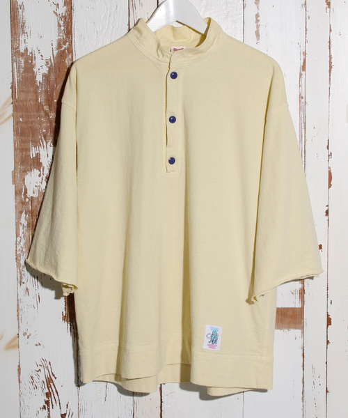 VOTE MAKE NEW CLOTHES(ボートメイクニュークローズ)の「VOTE MAKE NEW CLOTHES ヴォートメイクニュークローズ / SALTLAKE SNAP-T ソルトレイクスナップT(ポロシャツ・メンズ・ホワイト/ピンク/ブルー/イエロー/ネイビー・SMALL/MEDIUM/LARGE)」の4枚目の写真