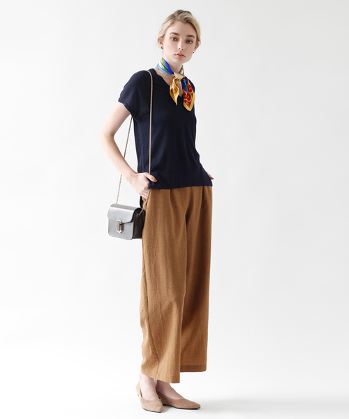 titivate（ティティベイト）の「Vﾈｯｸﾗｲﾄﾆｯﾄ（ニット/セーター・レディース・ダークオレンジ/ホワイト/ブラック/ブラウン/ベージュ/ライトグレー/ネイビー/グリーン・M/L/S）」の7枚目の写真