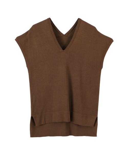 titivate（ティティベイト）の「Vﾈｯｸﾗｲﾄﾆｯﾄ（ニット/セーター・レディース・ダークオレンジ/ホワイト/ブラック/ブラウン/ベージュ/ライトグレー/ネイビー/グリーン・M/L/S）」の15枚目の写真