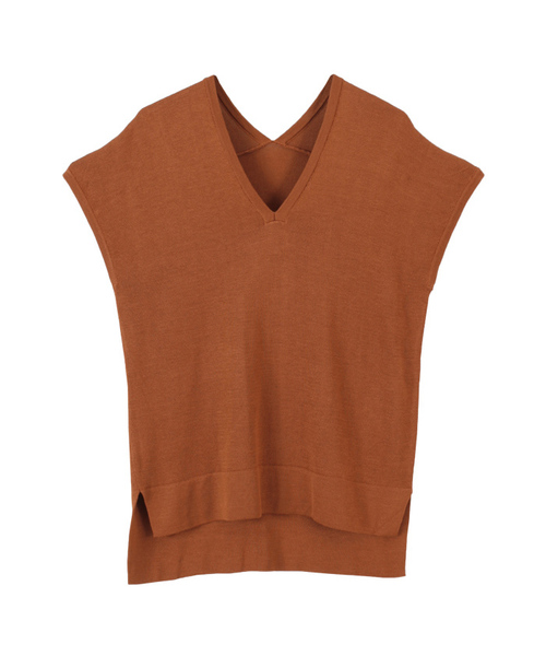 titivate（ティティベイト）の「Vﾈｯｸﾗｲﾄﾆｯﾄ（ニット/セーター・レディース・ダークオレンジ/ホワイト/ブラック/ブラウン/ベージュ/ライトグレー/ネイビー/グリーン・M/L/S）」の18枚目の写真