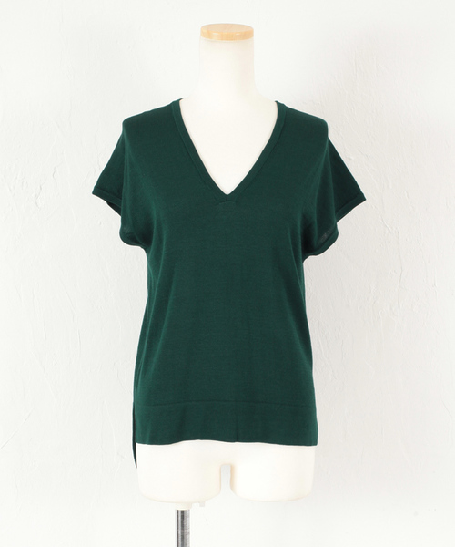 titivate（ティティベイト）の「Vﾈｯｸﾗｲﾄﾆｯﾄ（ニット/セーター・レディース・ダークオレンジ/ホワイト/ブラック/ブラウン/ベージュ/ライトグレー/ネイビー/グリーン・M/L/S）」の21枚目の写真