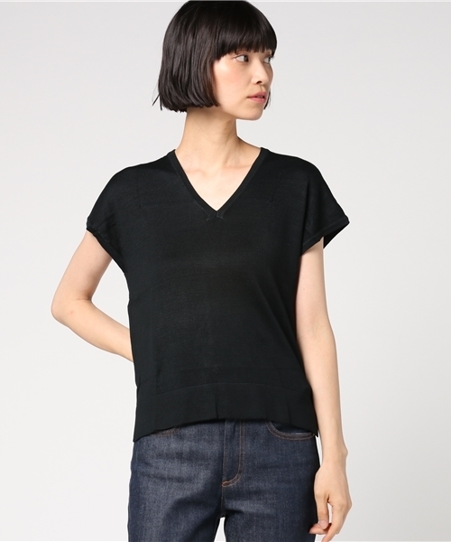 titivate（ティティベイト）の「Vﾈｯｸﾗｲﾄﾆｯﾄ（ニット/セーター・レディース・ダークオレンジ/ホワイト/ブラック/ブラウン/ベージュ/ライトグレー/ネイビー/グリーン・M/L/S）」の12枚目の写真