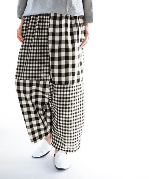 antiqua（アンティカ）の「切替チェック柄サルエルパンツ（その他パンツ・レディース・ブラック系その他・FREE）」の11枚目の写真