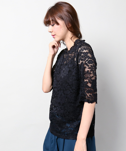 MARBLE WALTS（マーブルワルツ）の「プチハイネックインナーキャミ付き（Tシャツ/カットソー・レディース・マスタード/ブラック/オフホワイト・M/L）」の9枚目の写真