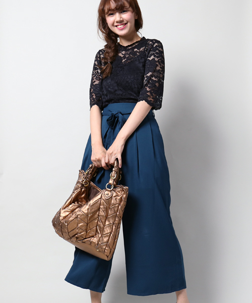 MARBLE WALTS（マーブルワルツ）の「プチハイネックインナーキャミ付き（Tシャツ/カットソー・レディース・マスタード/ブラック/オフホワイト・M/L）」の6枚目の写真