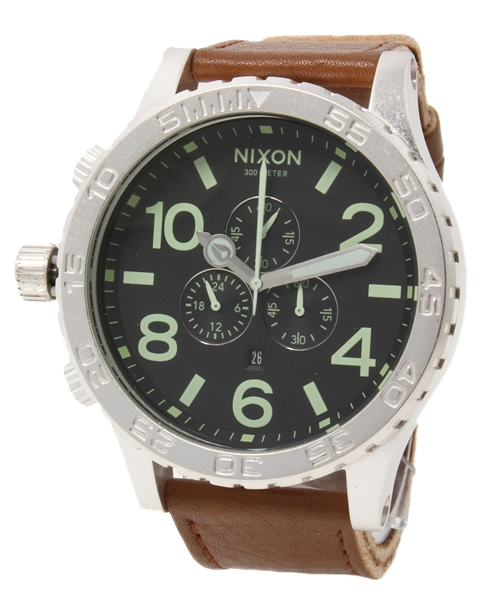 NIXON(ニクソン)の「THE 51-30 CHRONO LEATHER(アナログ腕時計・メンズ・パイソン/ブラウン系その他/その他1/その他2/ブラック/ネイビー/ブルー系その他/パープル・FREE)」の3枚目の写真