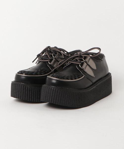 YOSUKE（ヨースケ）の「「YOSUKE/ヨースケ」厚底レースアップラバソスニーカー（スニーカー・レディース・クリアブラック/アニマル/ブラック/レッド/ネイビー/ブラック系その他/ブラック系その他2/ブラック×ホワイト/ベージュ系その他/ゴールド系その他/ホワイト×ブラック/ブラック系その他3/ピンク系その他/ガンメタ・23/24/22.5/23.5/25/24.5）」の5枚目の写真