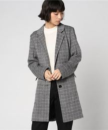 大人の魅力を引き立てる上品なルックスが◎！チェック柄チェスターコート/レディースアウター[K718]神戸レタス