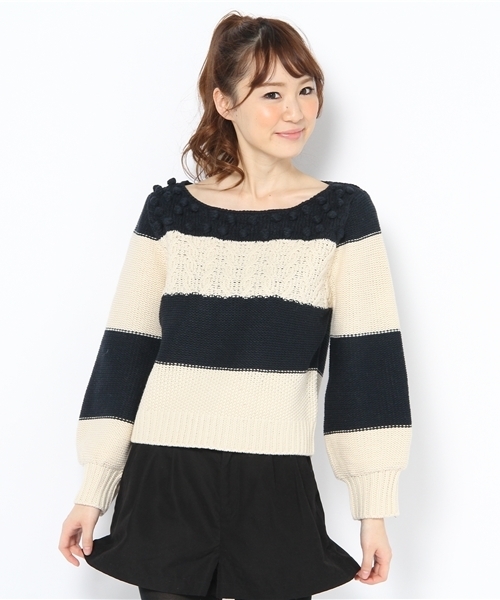 Kastane（カスタネ）の「切替えKnitPO（ニット/セーター・レディース・ブルー系その他/オフホワイト/ベビーピンク/ホワイト系その他・FREE）」の2枚目の写真