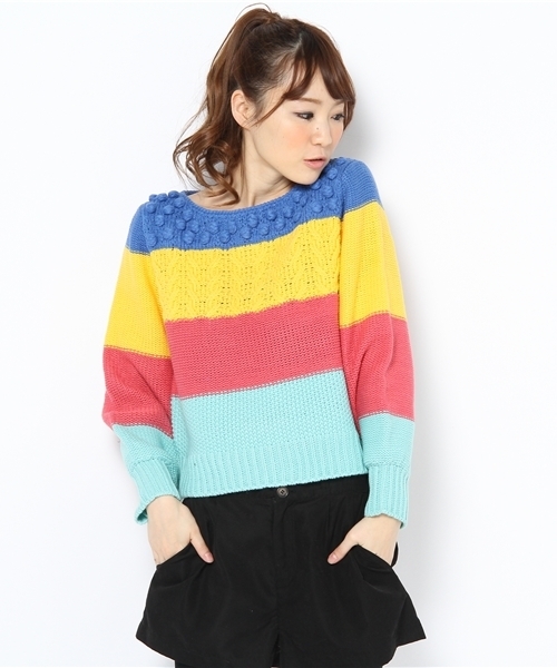 Kastane（カスタネ）の「切替えKnitPO（ニット/セーター・レディース・ブルー系その他/オフホワイト/ベビーピンク/ホワイト系その他・FREE）」の3枚目の写真