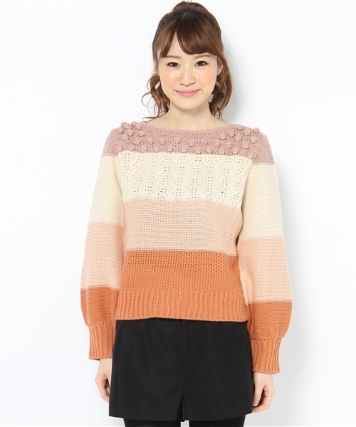 Kastane（カスタネ）の「切替えKnitPO（ニット/セーター・レディース・ブルー系その他/オフホワイト/ベビーピンク/ホワイト系その他・FREE）」の6枚目の写真