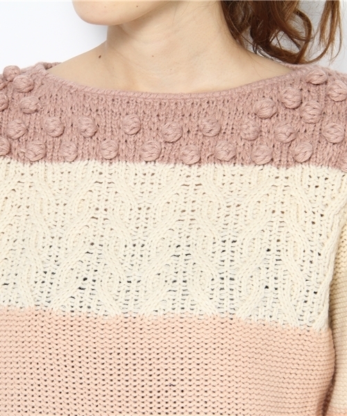 Kastane（カスタネ）の「切替えKnitPO（ニット/セーター・レディース・ブルー系その他/オフホワイト/ベビーピンク/ホワイト系その他・FREE）」の9枚目の写真