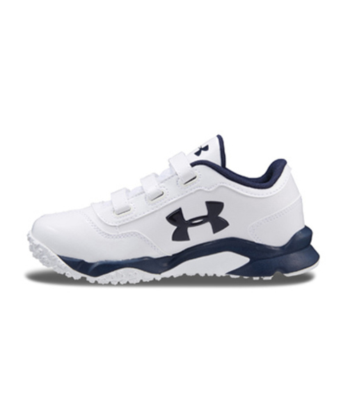 UNDER ARMOUR(アンダーアーマー)の「アンダーアーマー ボーイズベースボールトレーニングシューズ / アルティメイトトレーナーVワイドJR(スニーカー・キッズ・ホワイト×ホワイト/ホワイト×ネイビー/ホワイト×レッド・20/20.5/21/21.5/22/22.5/23/23.5/24.0)」の4枚目の写真