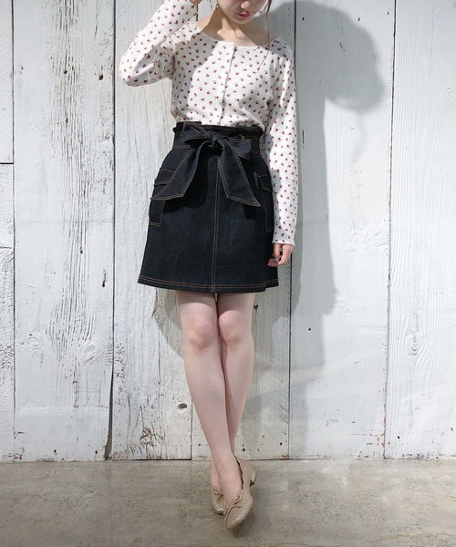 one after another NICE CLAUP(ワンアフターアナザーナイスクラップ)の「サーマルプリントカーディガン(カーディガン/ボレロ・レディース・オフホワイト/ブラック/ホワイト系その他/グレー系その他・FREE)」の8枚目の写真