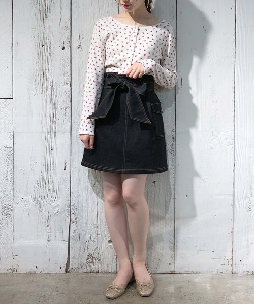 one after another NICE CLAUP(ワンアフターアナザーナイスクラップ)の「サーマルプリントカーディガン(カーディガン/ボレロ・レディース・オフホワイト/ブラック/ホワイト系その他/グレー系その他・FREE)」の9枚目の写真