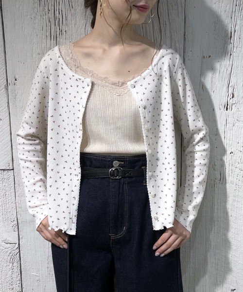 one after another NICE CLAUP(ワンアフターアナザーナイスクラップ)の「サーマルプリントカーディガン(カーディガン/ボレロ・レディース・オフホワイト/ブラック/ホワイト系その他/グレー系その他・FREE)」の19枚目の写真