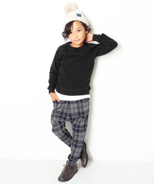 devirock（デビロック）の「ピグメント加工スウェット長袖トレーナー（スウェット・キッズ・ブラック/ダークグリーン/ブラウン/ブルー系その他/パープル系その他・110cm/100cm/120cm/130cm/140cm/150cm/160cm）」の6枚目の写真