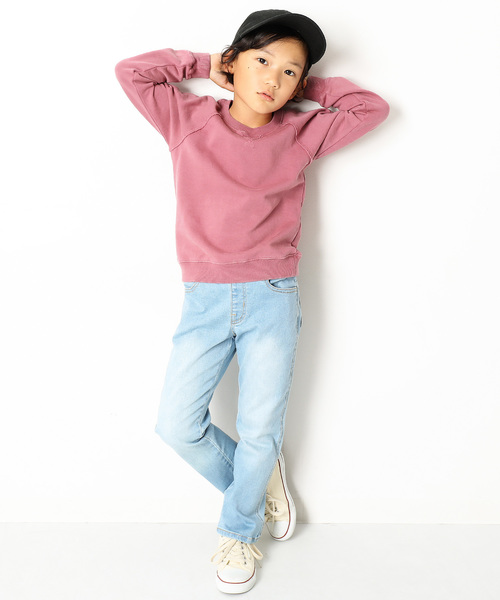 devirock（デビロック）の「ピグメント加工スウェット長袖トレーナー（スウェット・キッズ・ブラック/ダークグリーン/ブラウン/ブルー系その他/パープル系その他・110cm/100cm/120cm/130cm/140cm/150cm/160cm）」の10枚目の写真