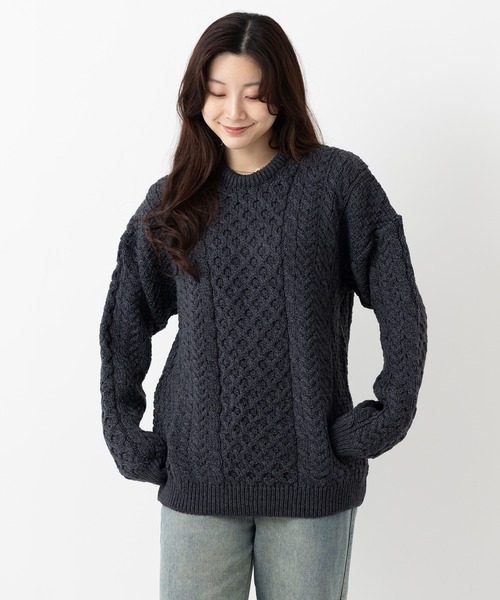 アラン模様 メリノウールセーター（ニット/セーター）｜aran WOOLLEN