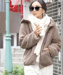 coca（coca） | フード付きゆったりオーバーサイズボアブルゾン(ブルゾン)