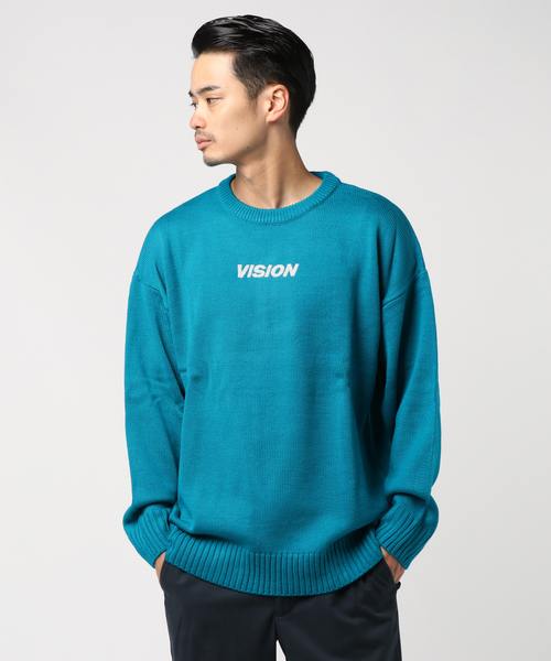 VISION STREET WEAR（ヴィジョンストリートウェア）の「WEB限定 VISION ワンポイント刺繍ニット（ニット/セーター・メンズ・ブラック/オフホワイト/ターコイズブルー/その他21・M/L）」の9枚目の写真