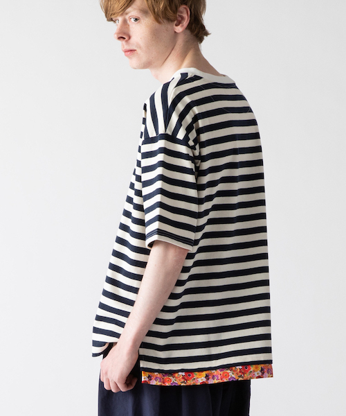 rehacer（レアセル）の「rehacer : Flower Wide Silket Border CS Made in Japan / フラワー ワイド シルケット ボーダー カットソー メイドインジャパン（Tシャツ/カットソー・メンズ・ブラック/ネイビー・SMALL/MEDIUM/LARGE/X-LARGE）」の14枚目の写真