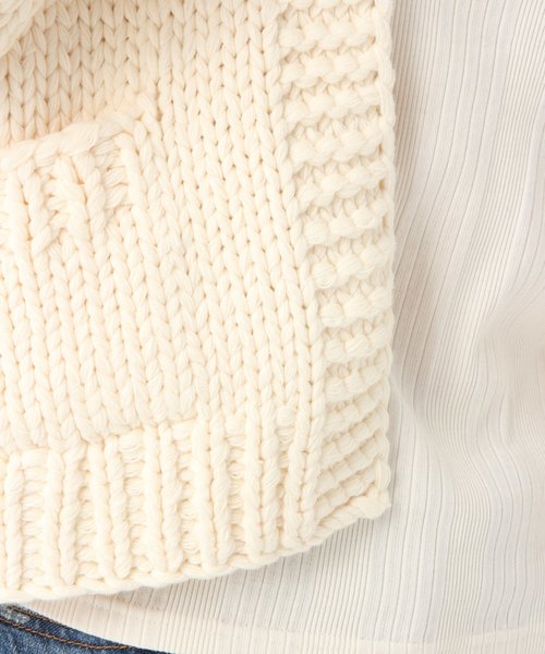 A part by(アパートバイ)の「HANDショートカーディガン 825791(カーディガン/ボレロ・レディース・グレー/オフホワイト/ライトベージュ・FREE)」の13枚目の写真