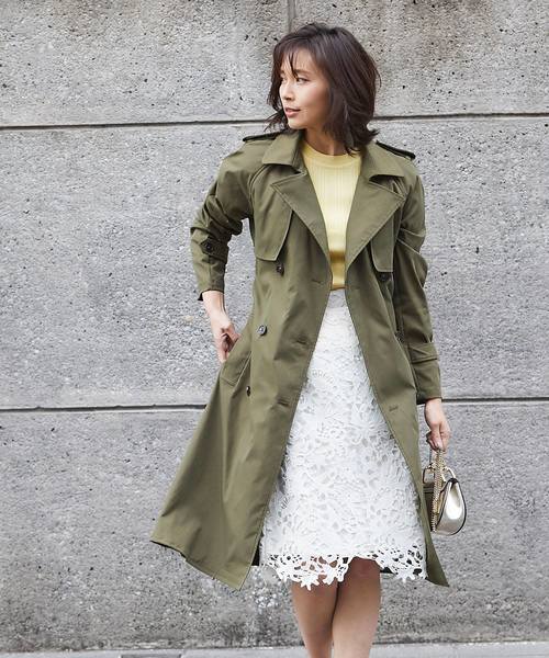 &. NOSTALGIA（アンドドットノスタルジア）の「バックプリーツトレンチコート（トレンチコート・レディース・ベージュ/ネイビー/カーキ・FREE）」の6枚目の写真