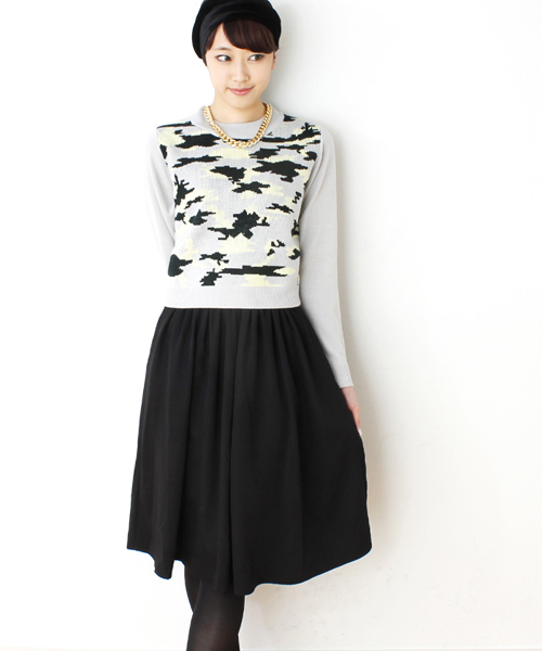 WEGO(ウィゴー)の「WEGO/膝丈フレアスカート(スカート・レディース・ブラック/グリーン系その他/ブルー/レッド・FREE)」の18枚目の写真