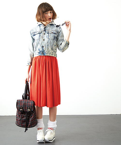 WEGO(ウィゴー)の「WEGO/膝丈フレアスカート(スカート・レディース・ブラック/グリーン系その他/ブルー/レッド・FREE)」の22枚目の写真